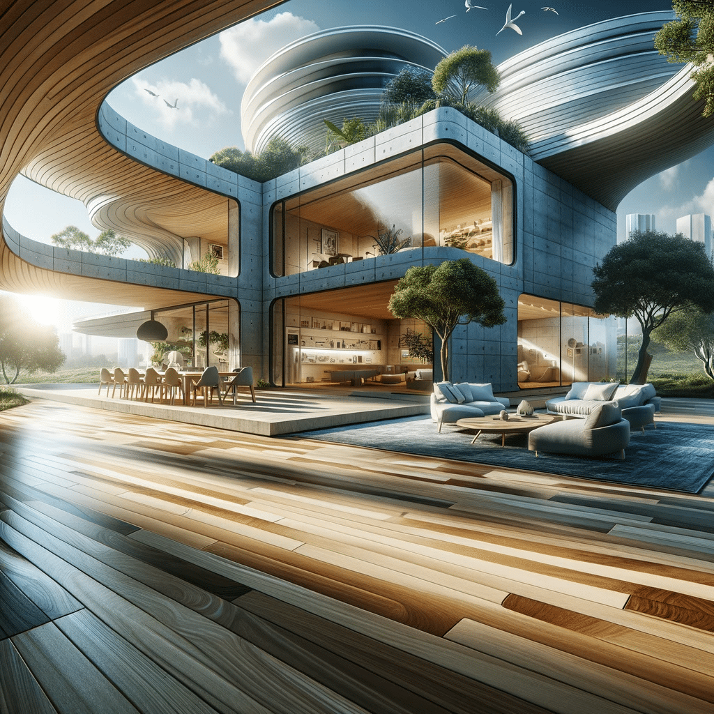 Hogar moderno con piso de ingeniería sostenible. Piso de madera, acabados de madera suelos de madera pisos de madera | Maderas Outlet.