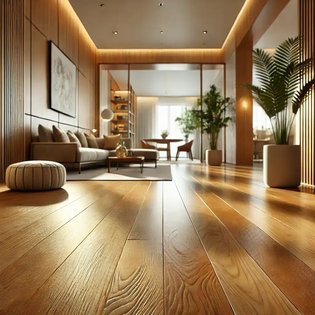 Piso de madera pulido en área de alto tráfico | Maderas Outlet