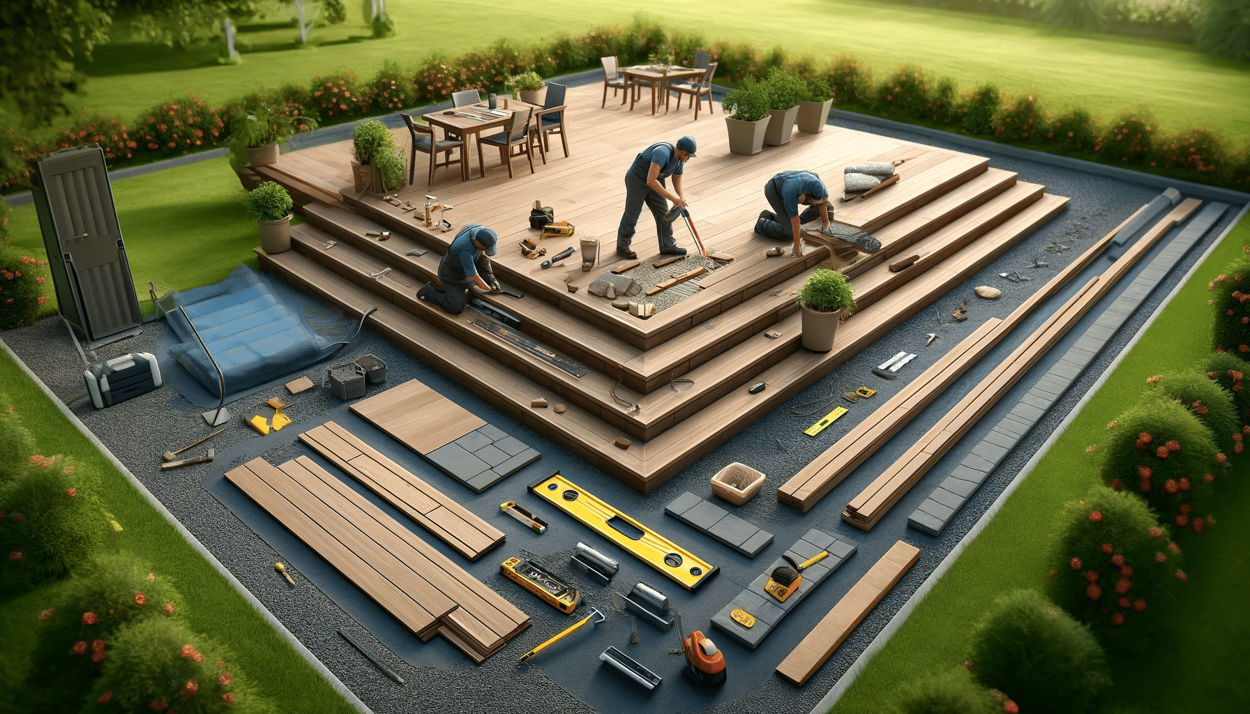 Proceso de instalación de suelos exteriores: planificación, preparación, colocación, ajuste | Maderas Outlet.
