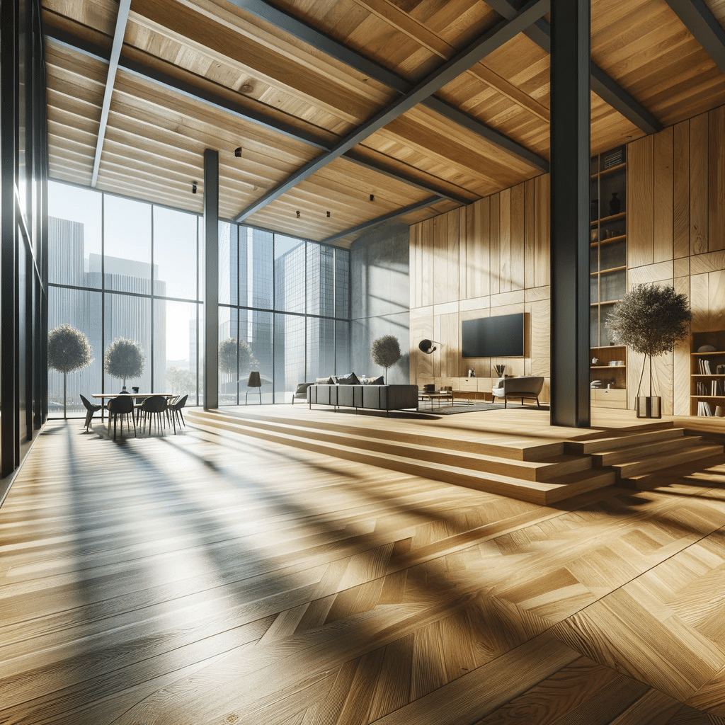 Elegancia de suelos maderas maciza en diseño moderno. La belleza de los pisos de madera sólida en la arquitectura moderna | Madera Outlet