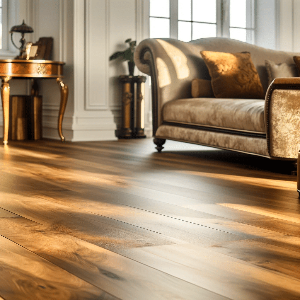 Elegante interior con pisos de madera y decoración sofisticada. | Maderas Outlet