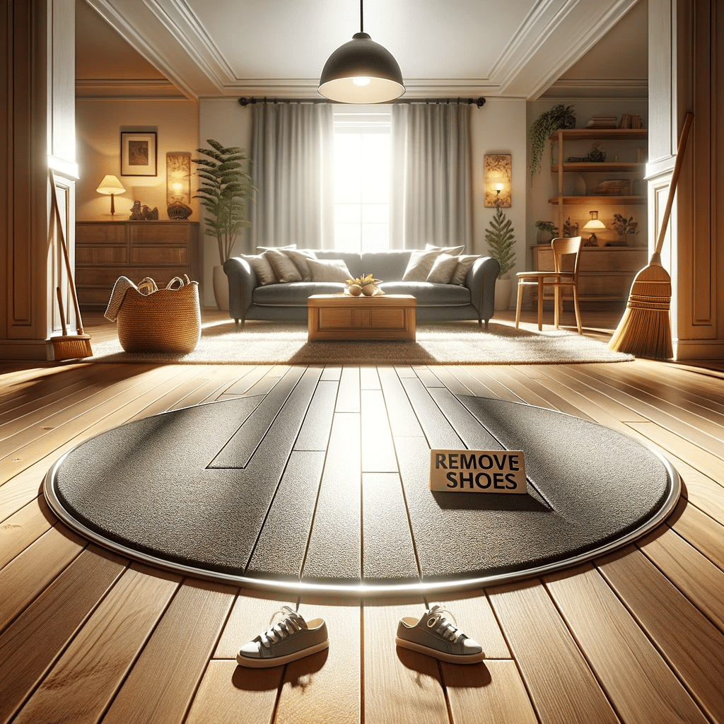 Espacio amplio con piso de madera impecable y consejos. Cuidados con producto evitando daño y rayones | Maderas Outlet.