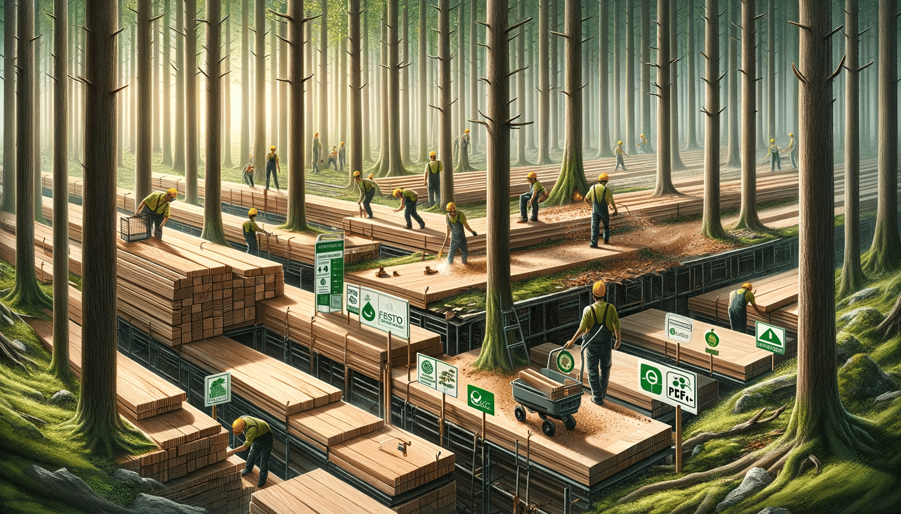 Proceso de certificación de pisos de madera: tala sostenible, inspección y etiquetado FSC. | Maderas Outlet