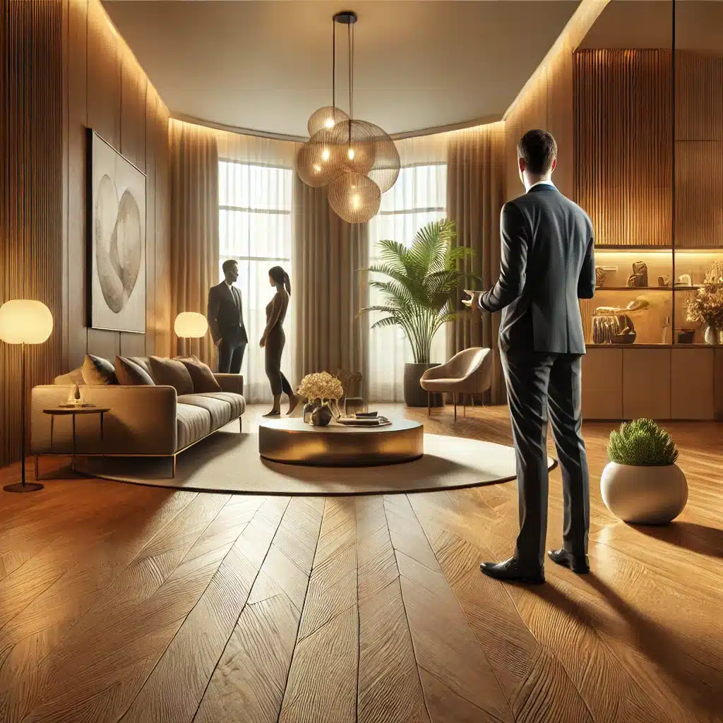 Interior con piso de madera, decorado para compradores exigentes. Correo electrónico para cálculo de asentamientos | Maderas Outlet