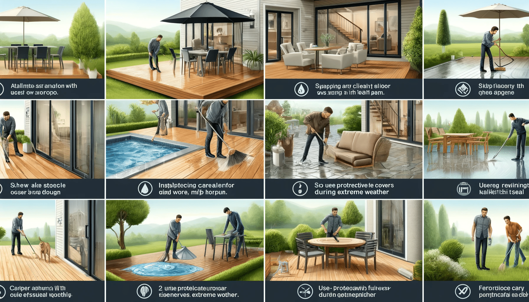 Mantenimiento de suelos exteriores: limpieza, inspección, sellado y protección | Maderas Outlet.