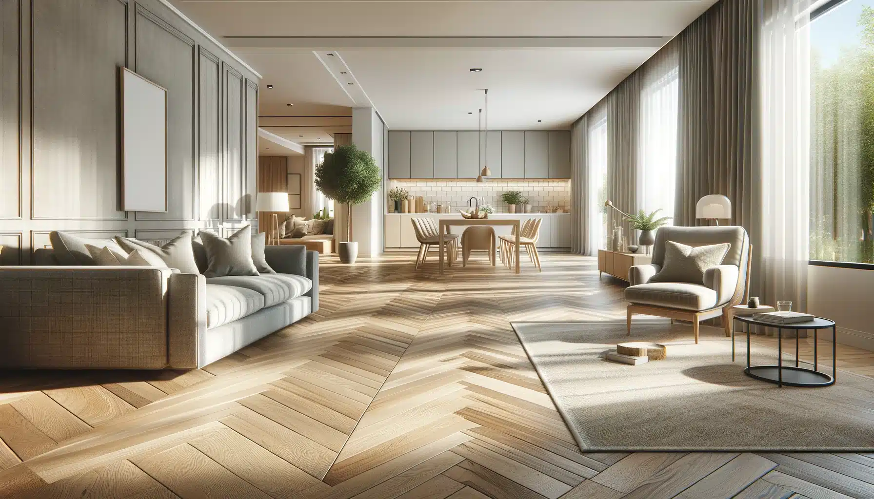 Casa de concepto abierto con piso de madera cálida y diseño moderno | Maderas Outlet