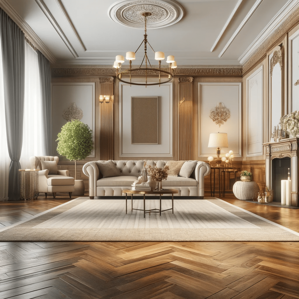 Espacio acogedor con piso de madera. Material, información para personas. | Maderas Outlet.