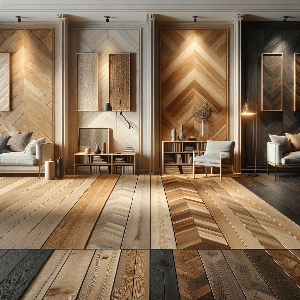Interior con estilos populares de pisos de madera. Fibra de vidrio, material y aislante para vivienda. | Maderas Outlet