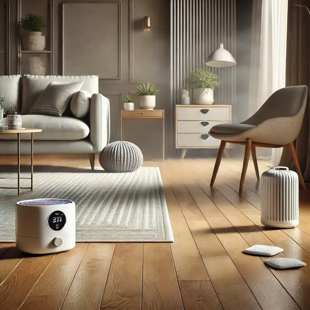 Piso de ingeniería impecable con tapete y humidificador para protección de instalaciones y evitar accidentes | Maderas Outlet