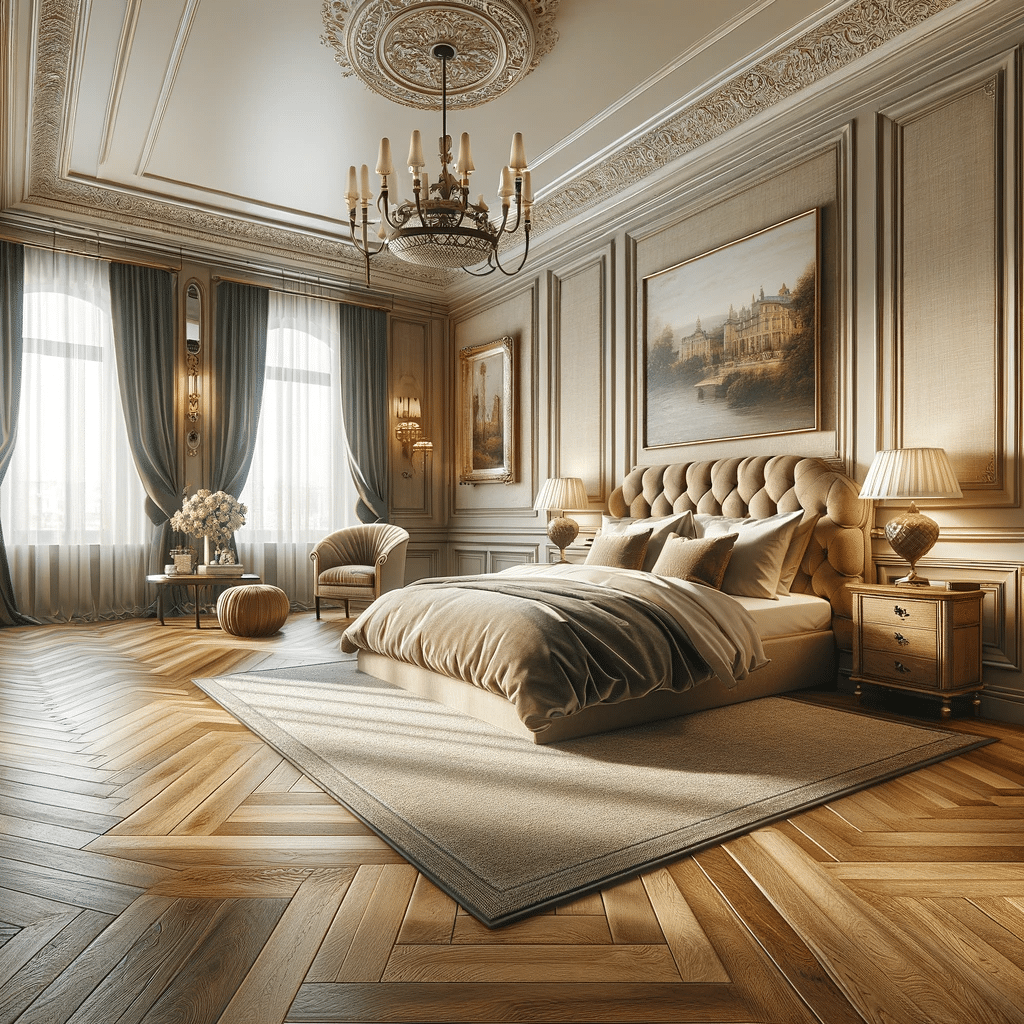 Dormitorio lujoso con pisos de maderas. Dormitorio suelo casa Inspiración de diseño galería de interiores con pisos de madera | Maderas Outlet.