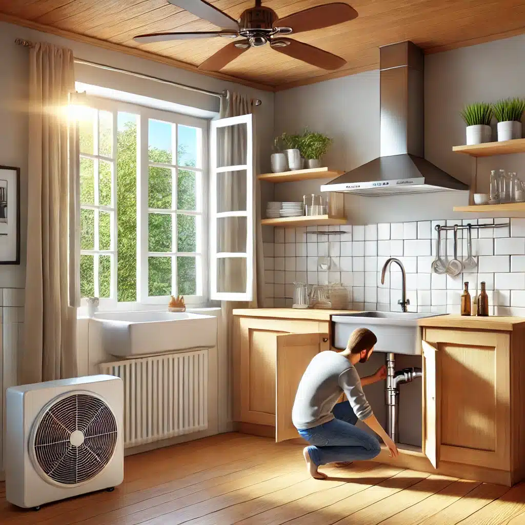 Persona revisando tuberías para evitar fugas | Maderas Outlet