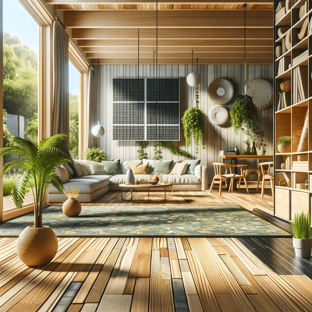 Interior hogareño y sostenible con piso | Maderas Outlet.